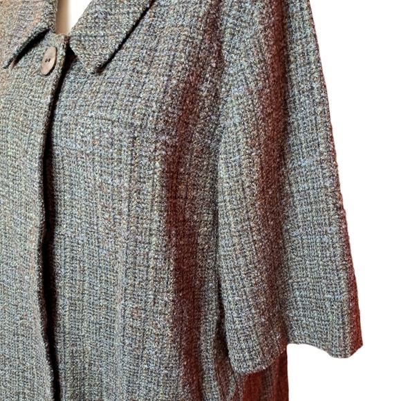 J. Jill large tweed swing style jacket lined pockets collared career business - Picture 3 of 7
